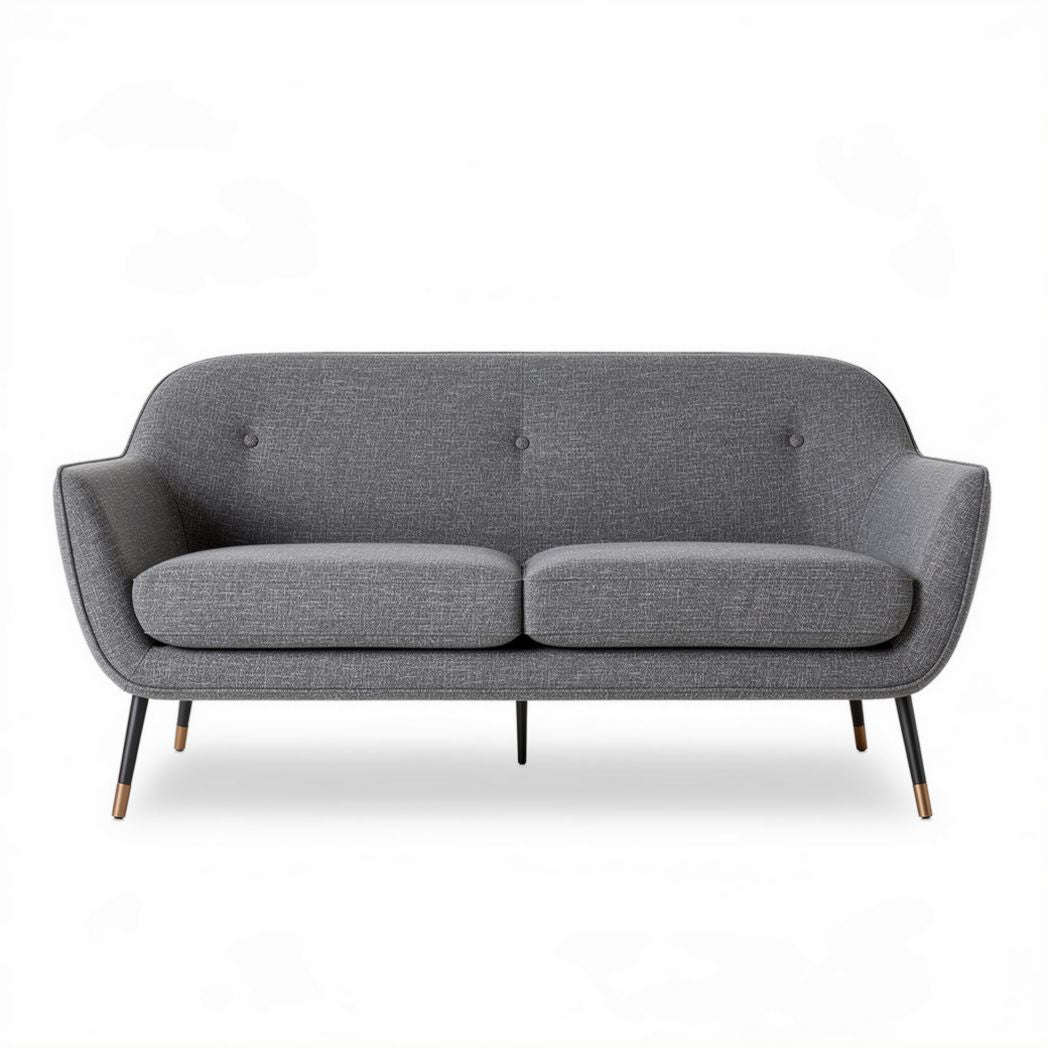 Divano grigio in tessuto con struttura in metallo dimensioni 180 x 80 x 75cm