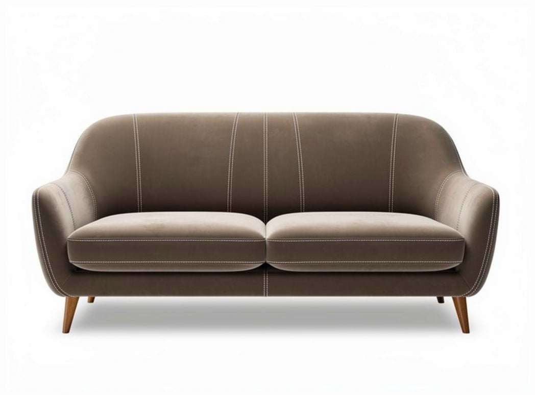 Divano in tessuto grigio con struttura in legno 180 x 80 x 75cm
