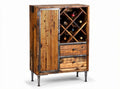 Mobiletto in legno di recupero per vino con 2 cassetti e dimensioni 90 x 75 x 40cm