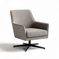 Poltrona girevole in tessuto grigio con base nera dimensioni 80 x 75 x 80cm