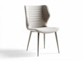 Sedia moderna con struttura in metallo e rivestimento in tessuto beige 45 x 50 x 85cm