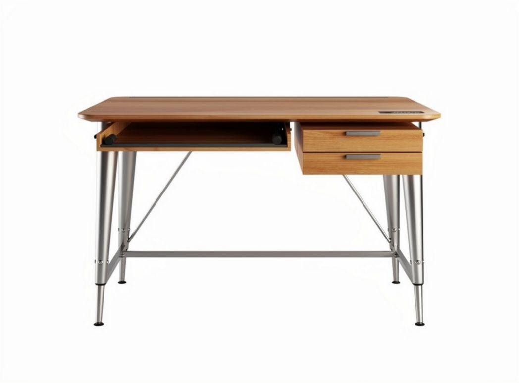 Scrivania in legno d'acero con struttura in metallo 120 x 60 x 75cm