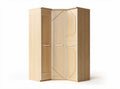 Armadio angolare bianco in legno con porte scorrevoli dimensioni 150 x 100 x 200cm
