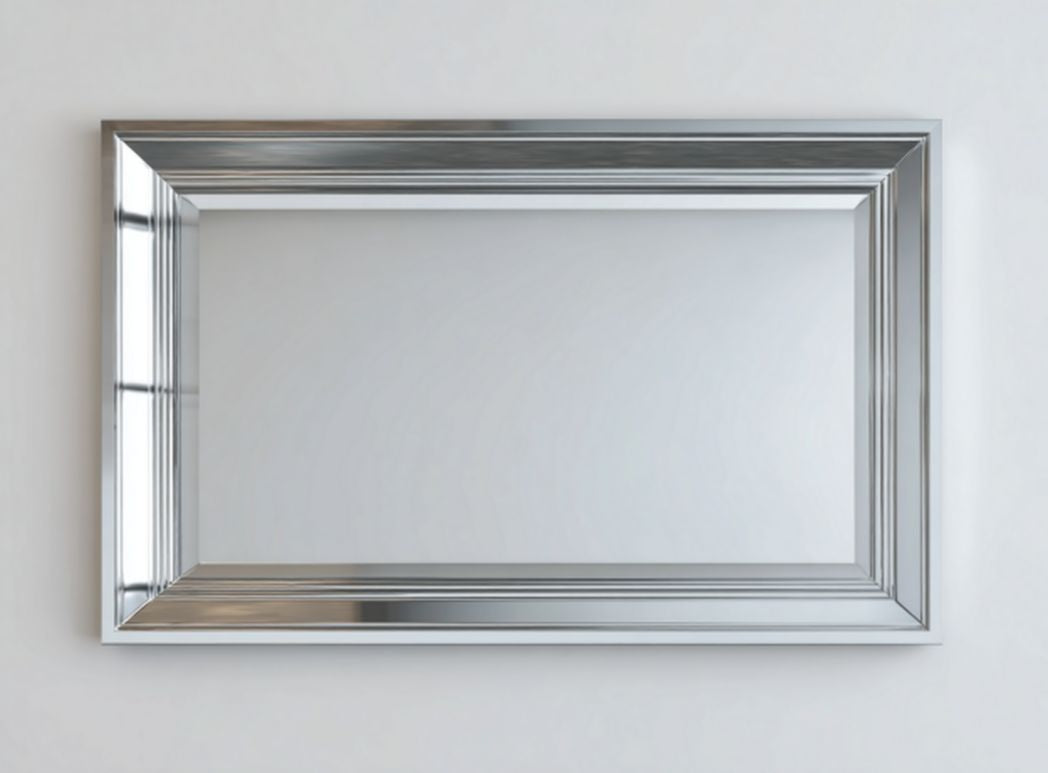 Specchio rettangolare in vetro con cornice dorata 80 x 50 x 4cm